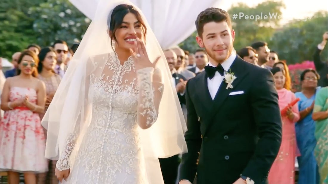 Priyanka Chopra's Wedding Veil Was 75 Feet Long & It Took Five People