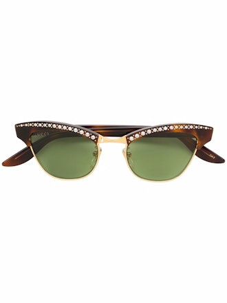 Brown Optyl And Metal Sunglasses
