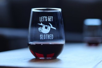 Let’s Get Slothed Wine Glass