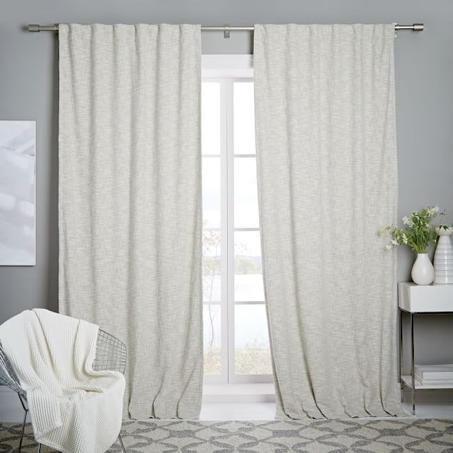 Cotton Textured Weave Curtain + Blackout Lining