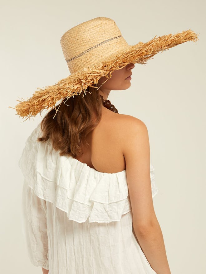 Coconut Wide-Brim Raffia Hat