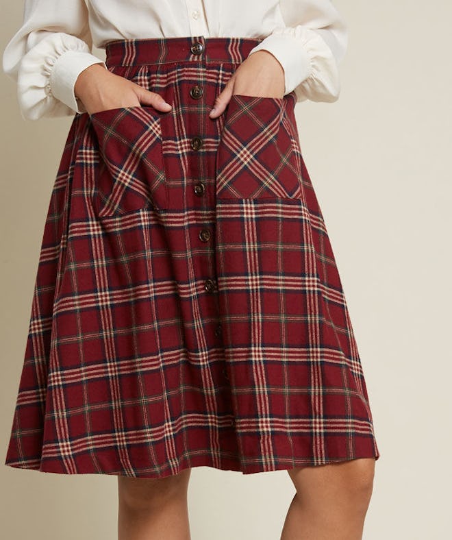 Encouraging Outlook Flannel Skirt