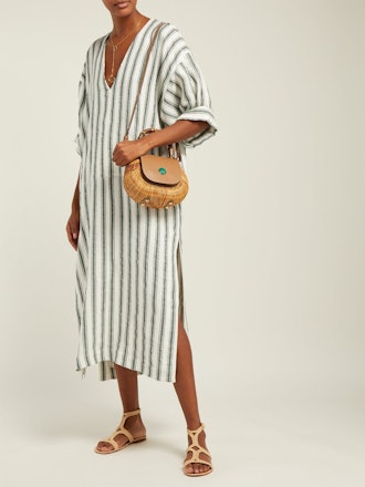 Livietta Striped Linen-Blend Kaftan