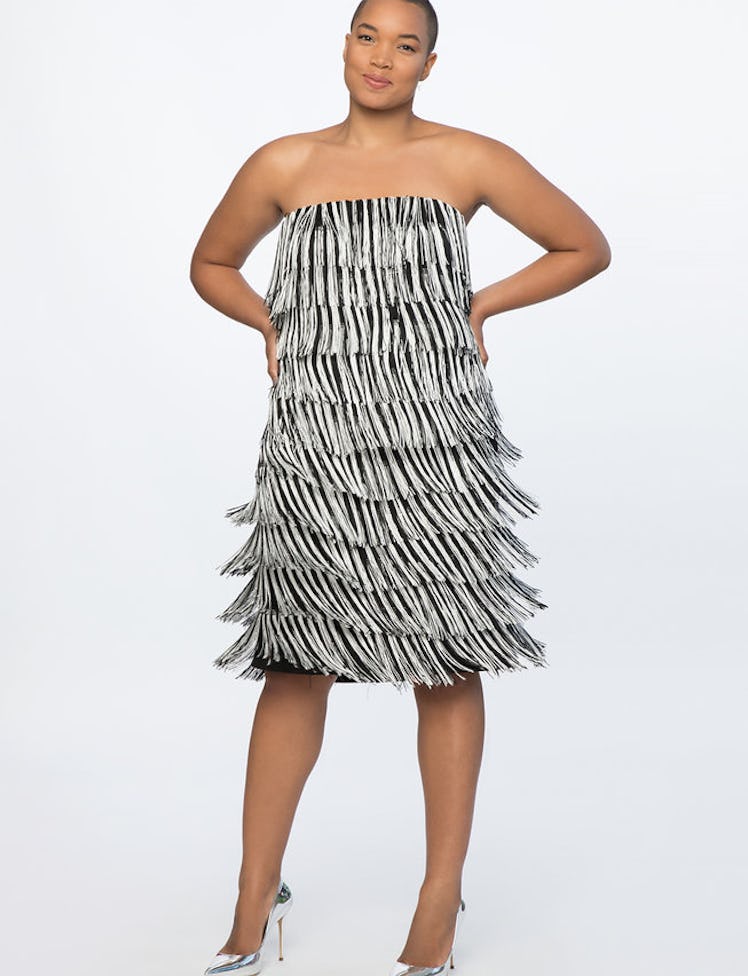 Fringe Strapless Dress