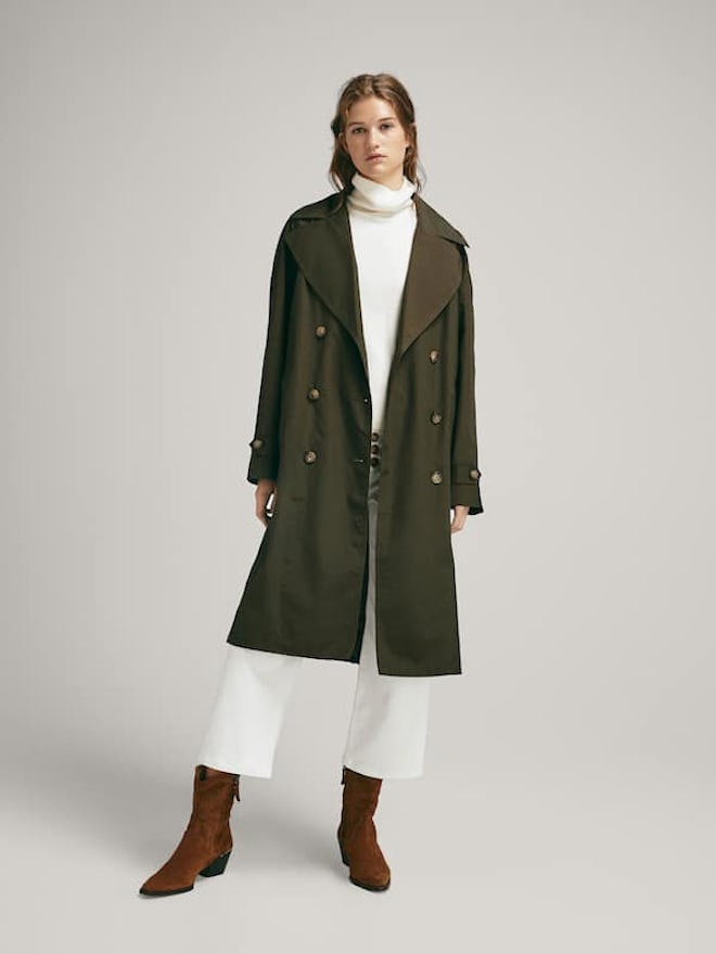 Technical Cotton Trench Coat 