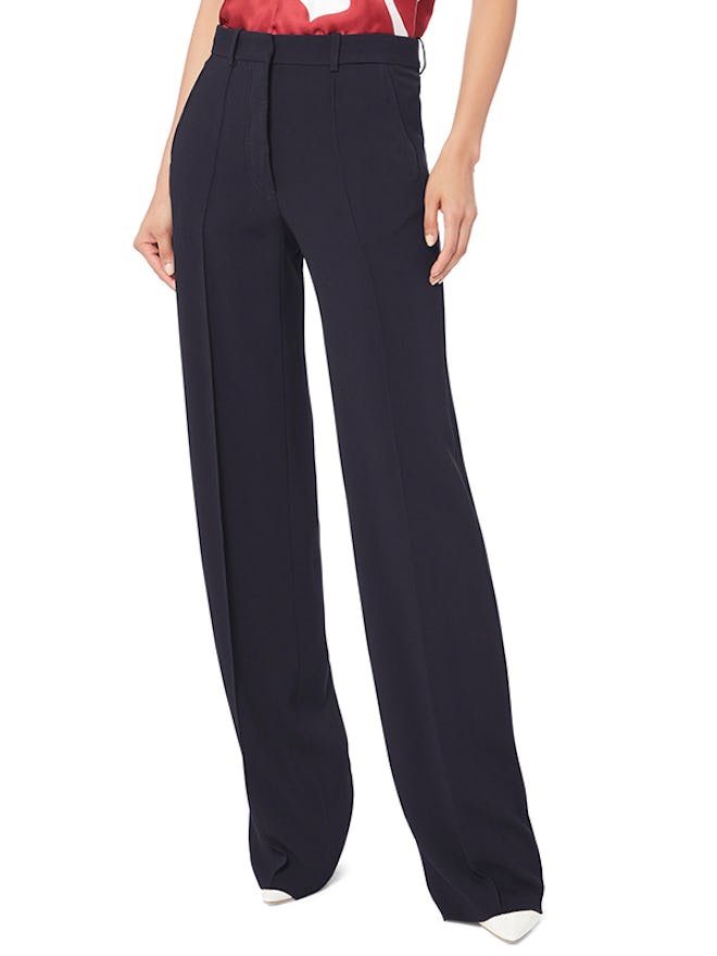 Navy Wide Leg Trousers