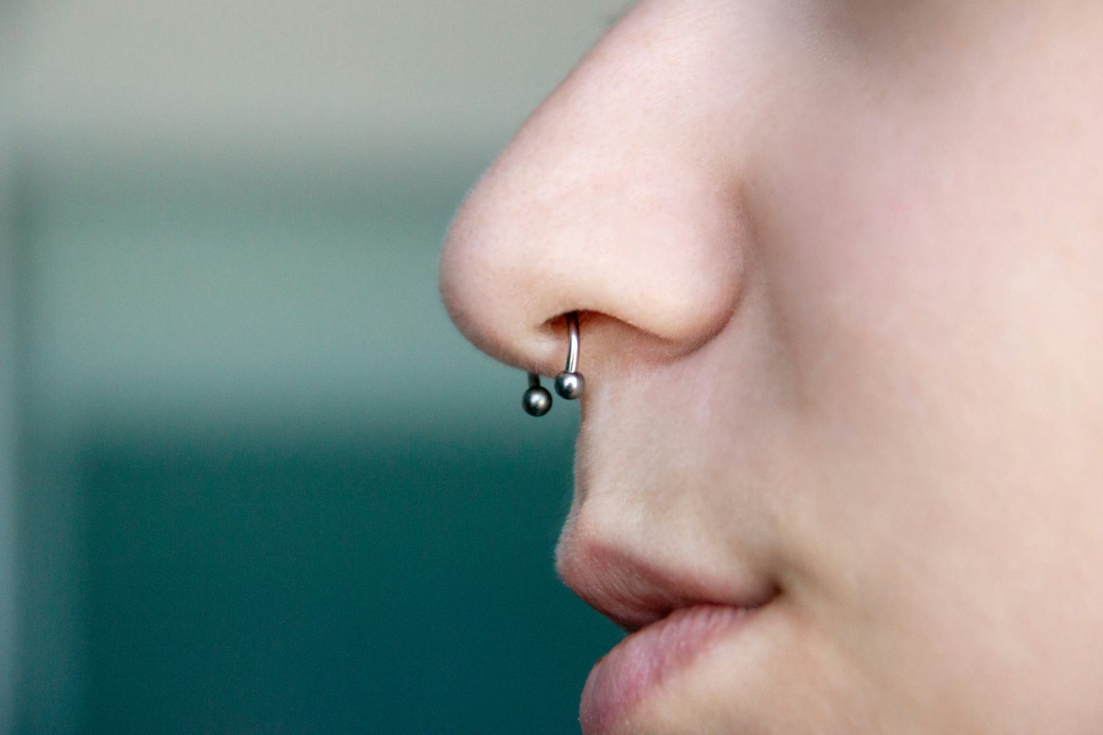 Septum ring with blue hair - wide 5