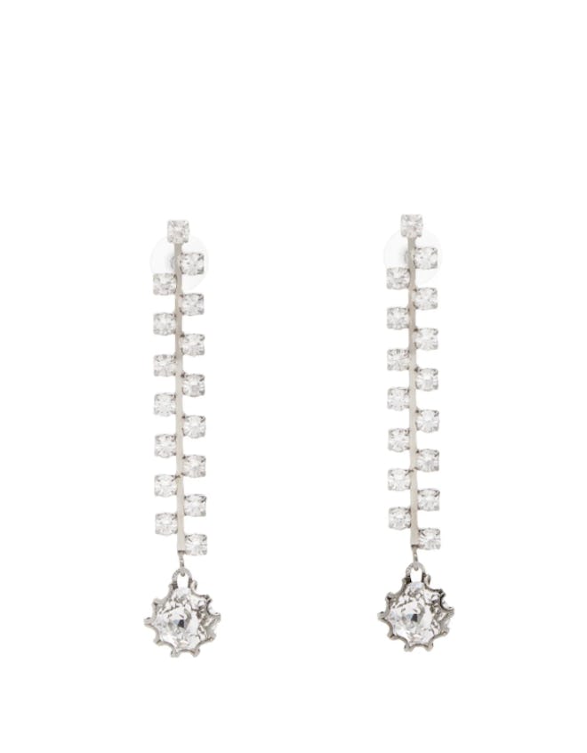 Crystal-Embellished Drop Earrings