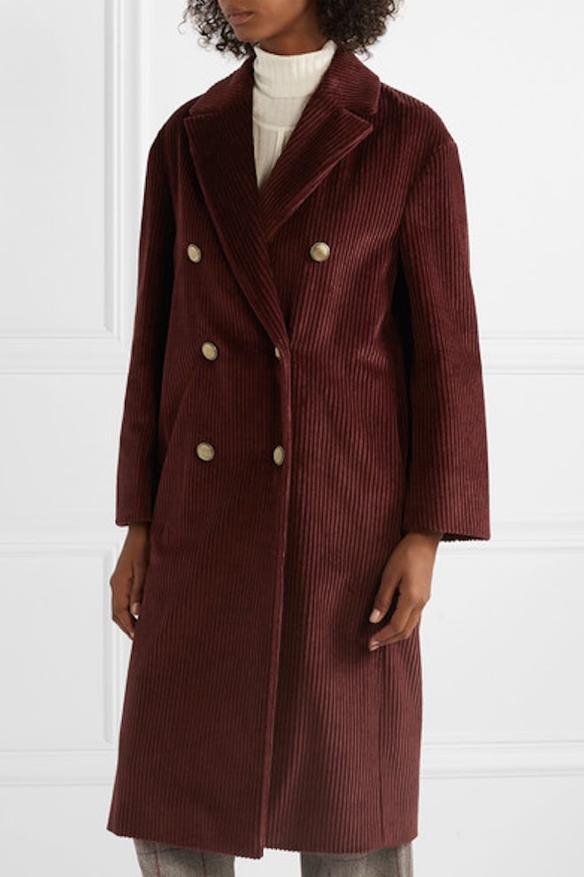 Double-Breasted Cotton-Corduroy Coat