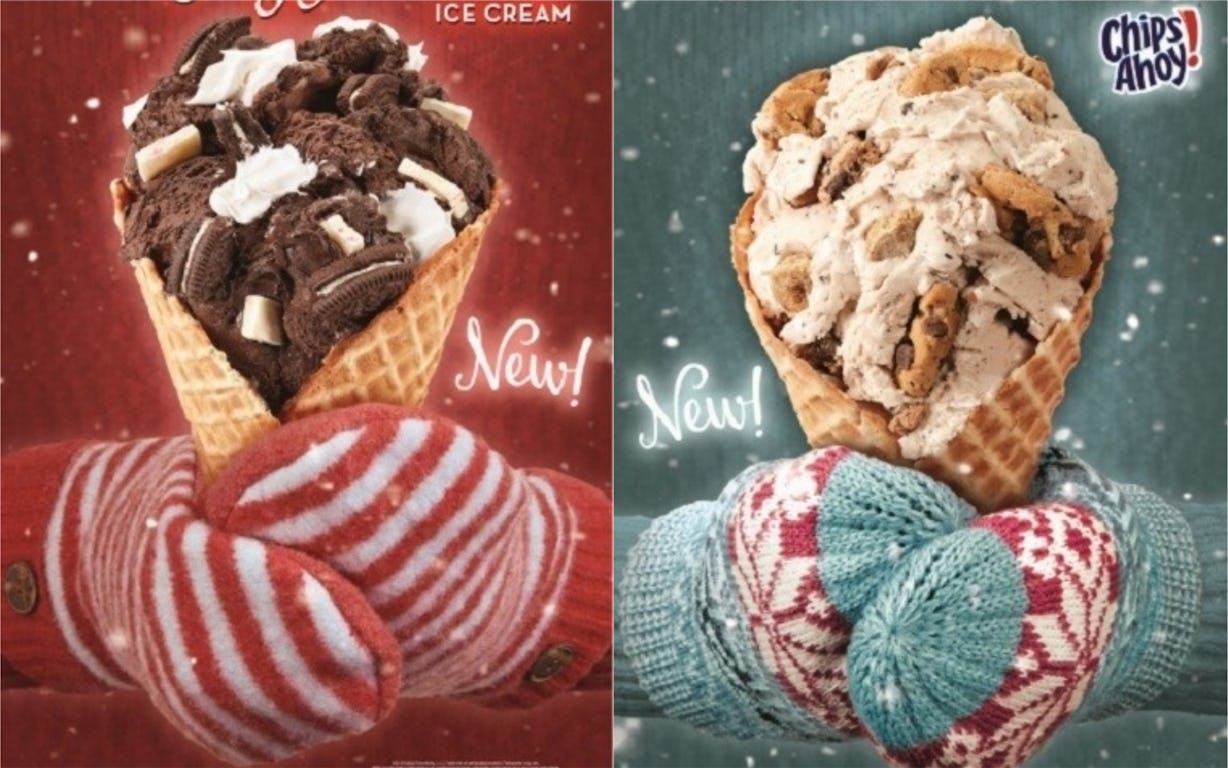 Cold Stone Creamery's Winter Flavors Include Remixes On Chips Ahoy & Oreos
