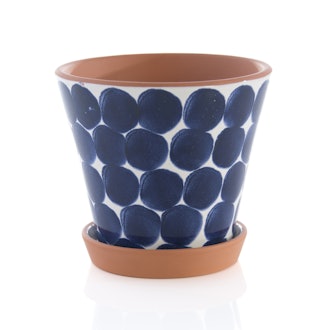 Jenes Shibori Flower Pot, Blue