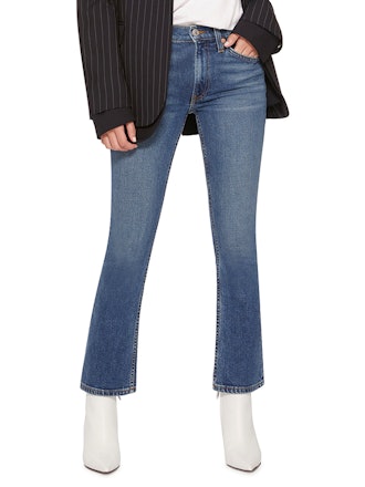 Cropped Mid-Rise Flared Jeans