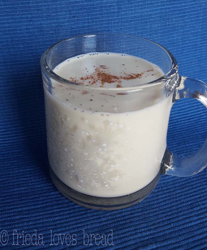 glass mug of eggnog