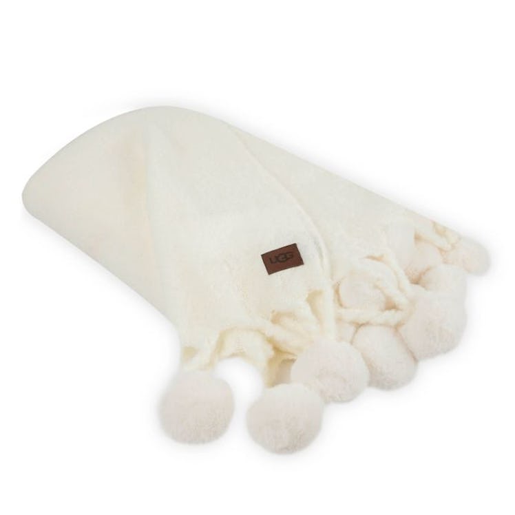 UGG Cabrillo Pom Pom Throw Blanket in Snow