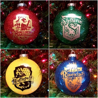 Hogwarts House Inspired Glitter Ornaments