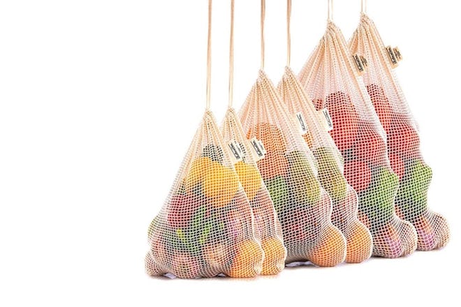 All Cotton And Linen Reusable Mesh Produce Bags