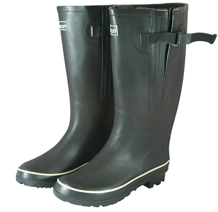 Jileon Extra-Wide Rubber Rain Boots