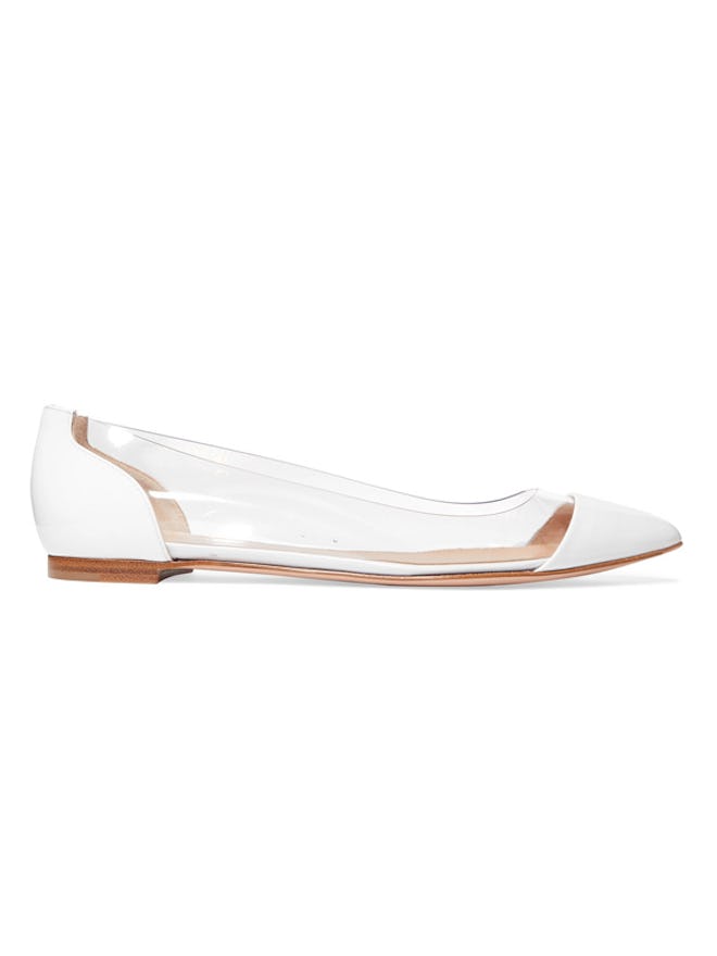 Plexi Patent-Leather And PVC Point-Toe Flats