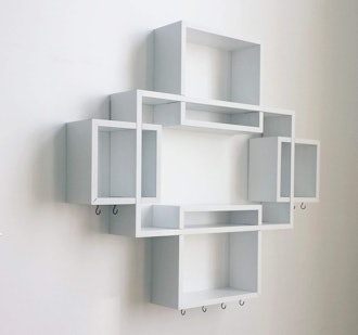 Interlocking Five-Cube Wall Shelf