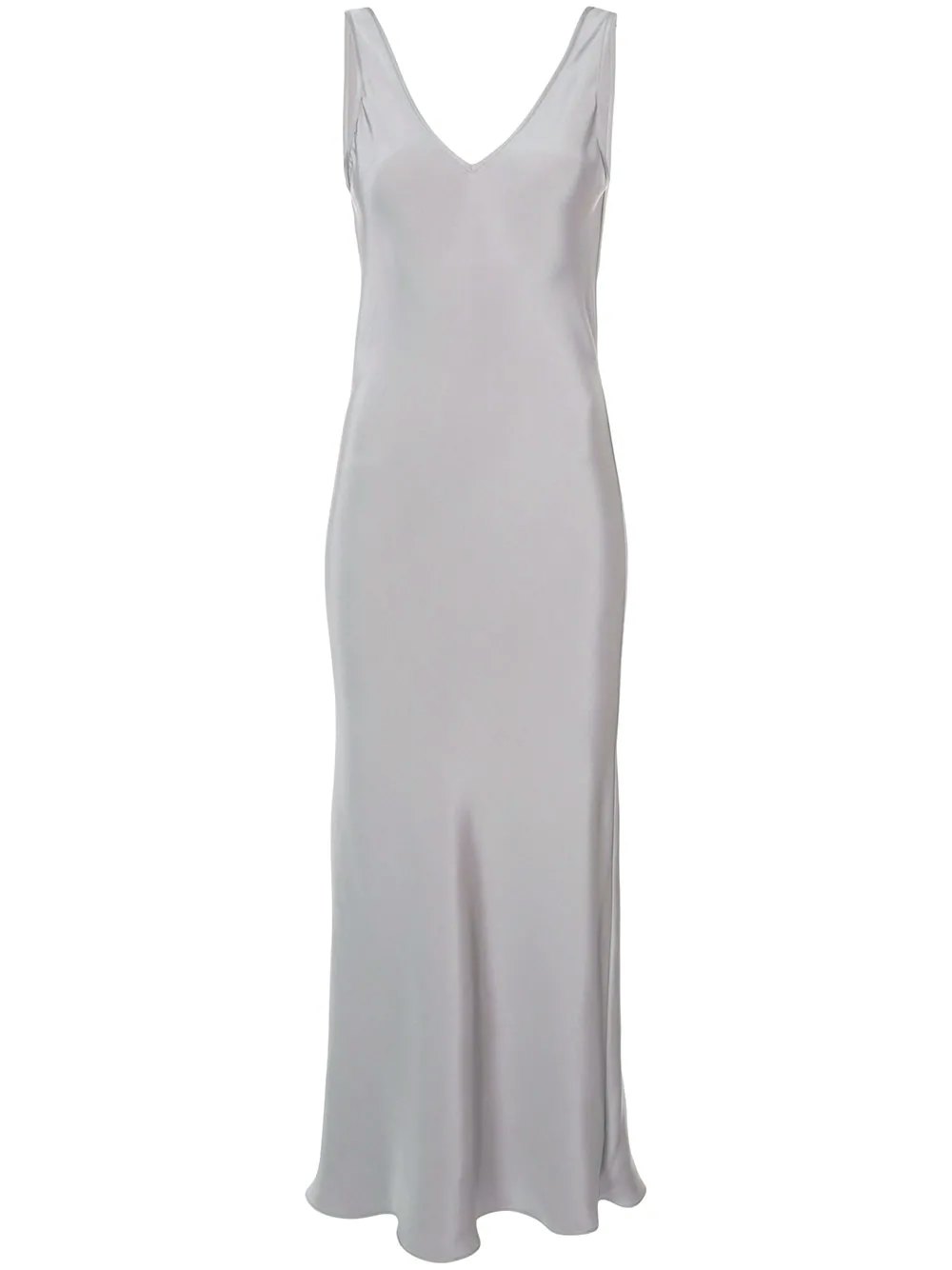 silver slip dress long