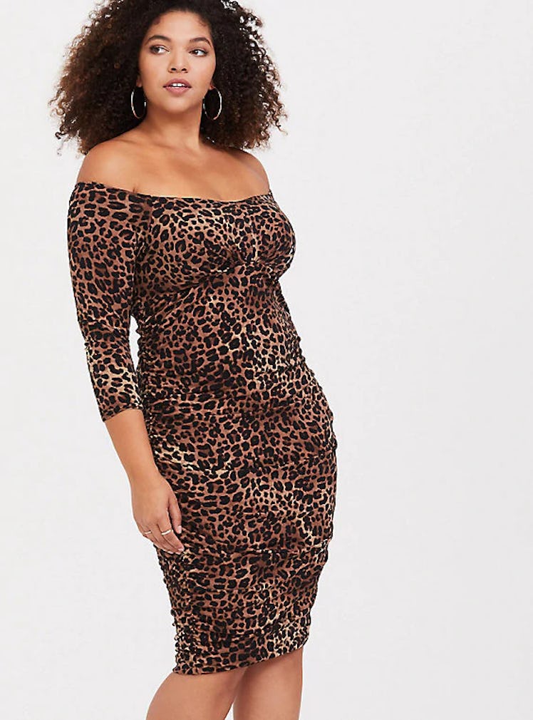 LEOPARD STUDIO KNIT BODYCON DRESS