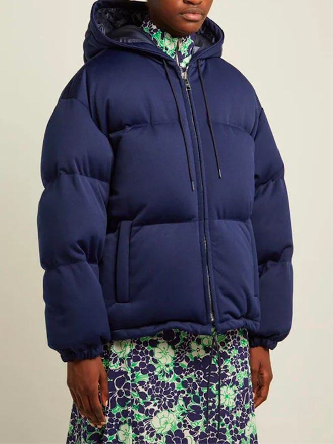 Down-Quilted Technical-Jersey Hooded Jacket