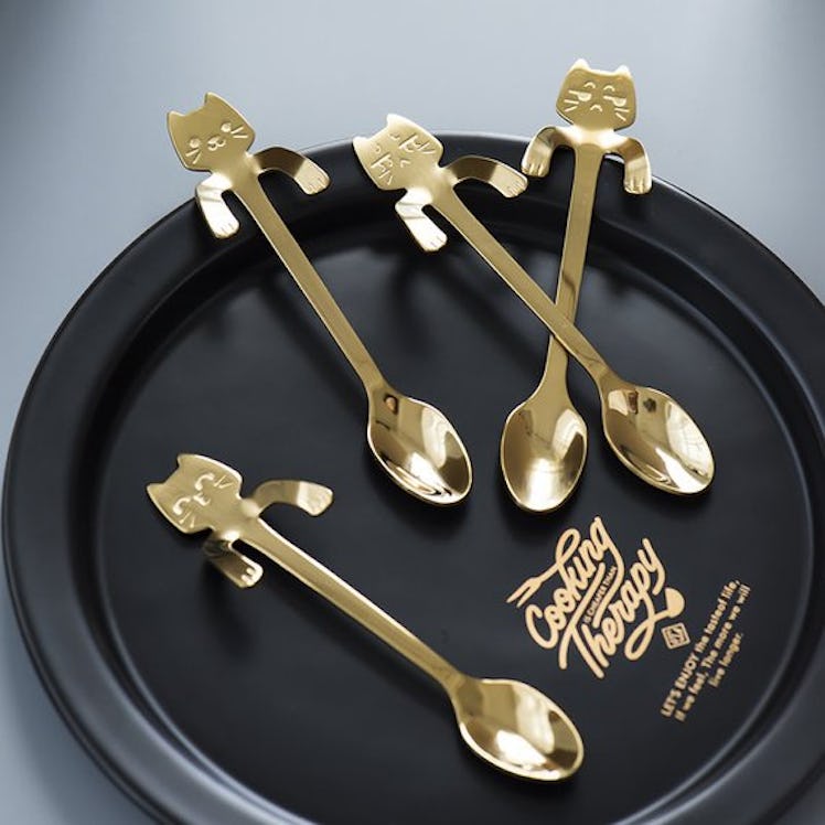 Set of 4 Cat Coffee Spoons