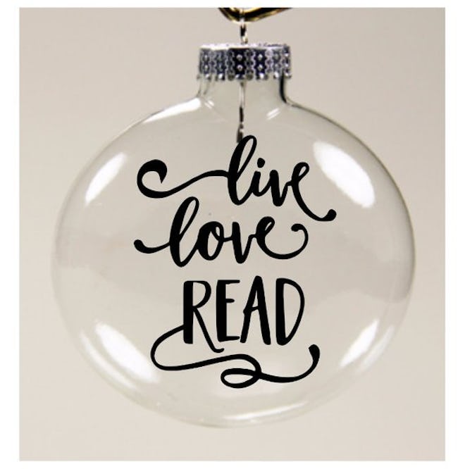 Live Love Read Glass Ornament 