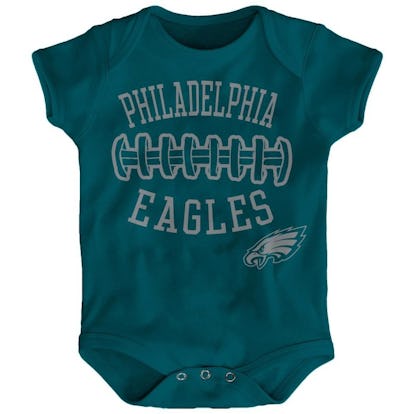 Infant Chad & Jake Heather Gray Emory Eagles Logo Personalized Bodysuit