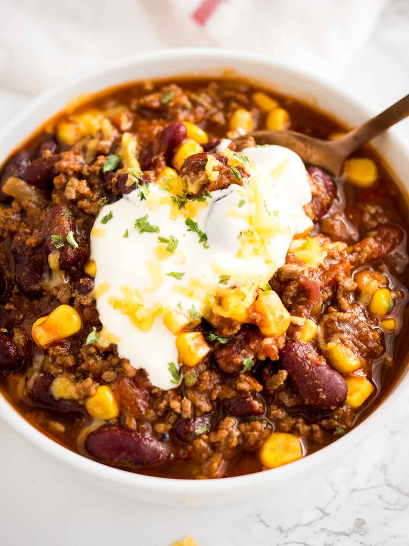  Chili served in a bowl
