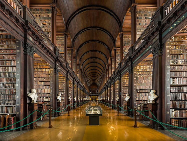 A hallway of library Book of Kells.