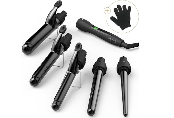 Xtava 5-in-1 Professional Curling Wand and Curling Iron Set