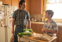 Milo Ventimiglia as Jack Pearson and Parker Bates as Kevin Pearson in "This Is Us"