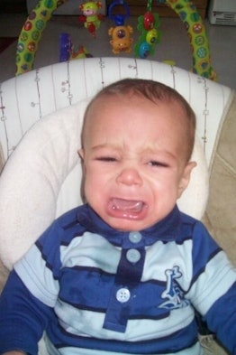 Baby crying while teething