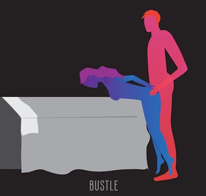Standing Over The Edge Of The Bed is another way to have sex.