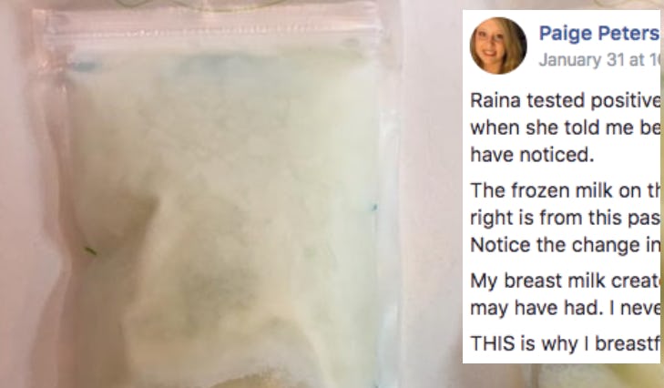 This Mom's Photo Of Her Breast Milk Before & After Her Baby Got The Flu