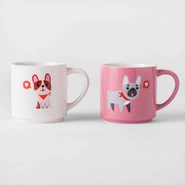 Threshold Valentine Dogs Glazed Stoneware Mug, Set of 2
