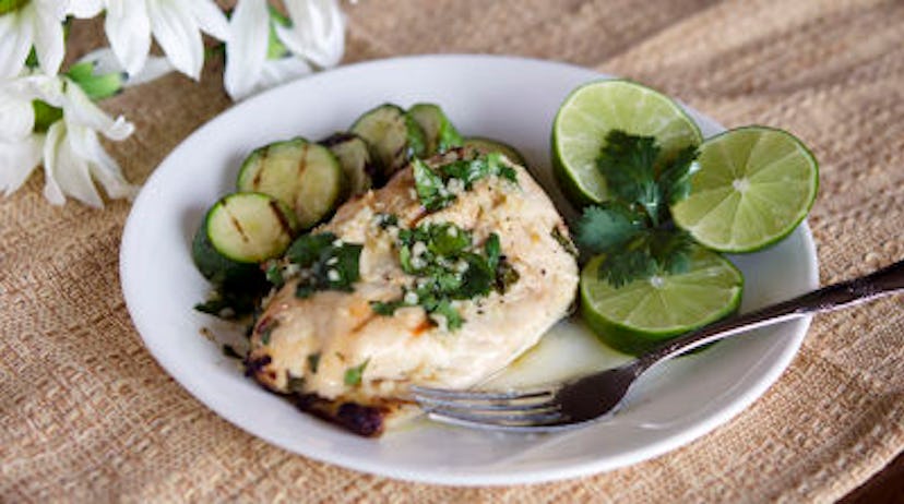 Image of cilantro lime chicken served on a plate