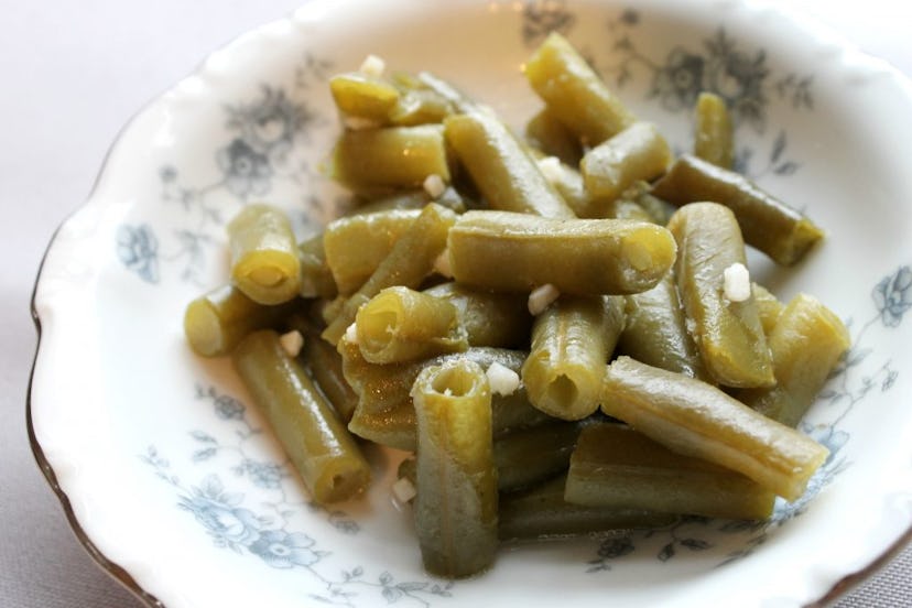 Instant Pot Southern style green beans in a plate