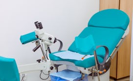 Gynecological examination chair for abortion in doctor's office