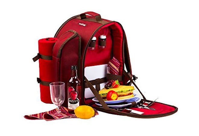 TAWA 2 Person Red Picnic Backpack (red)