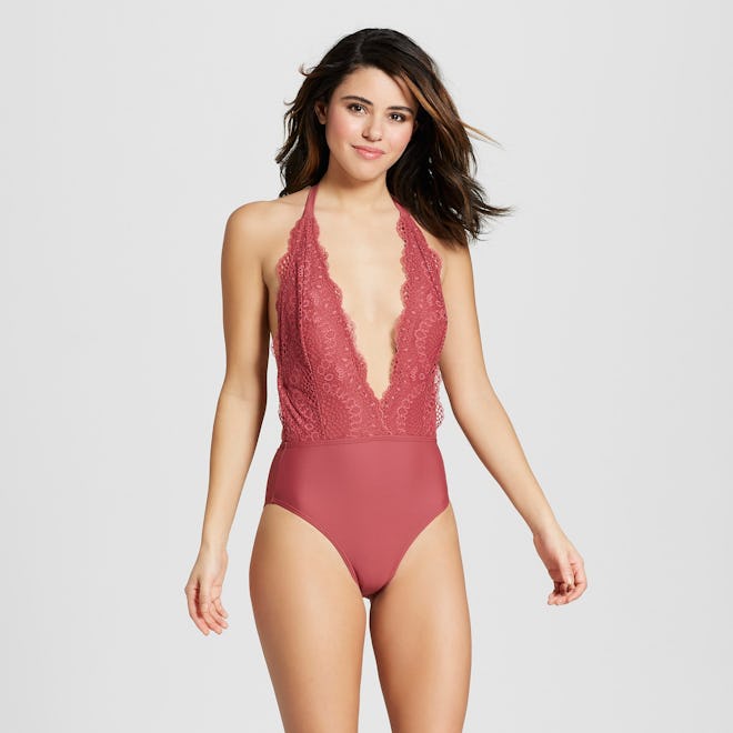  Lace Plunge One Piece