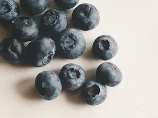 Blueberries on a white table