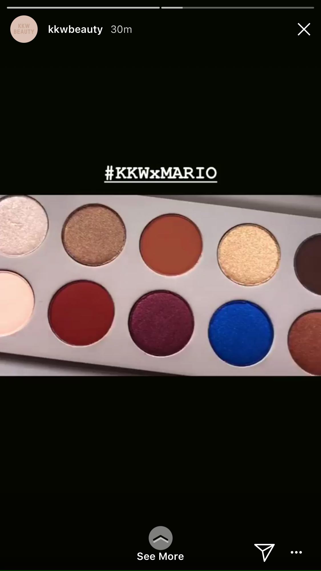 Swatches Of The KKW Beauty x Mario Eyeshadow Palette Prove The Dynamic