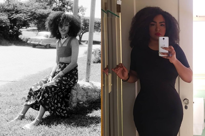 Two pictures of Afro-Latinx women next to each other