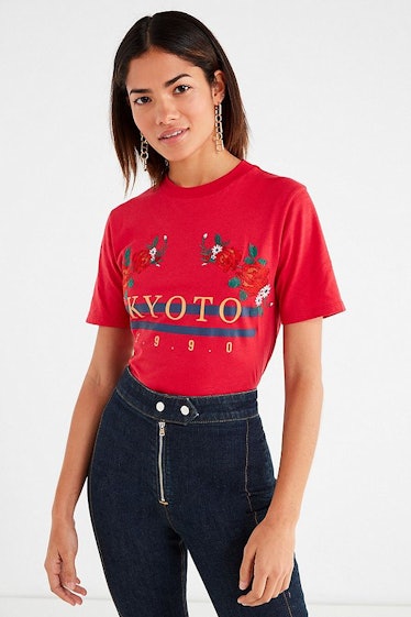 Kyoto Embroidered Floral Tee