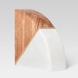 Marble And Wood Bookend