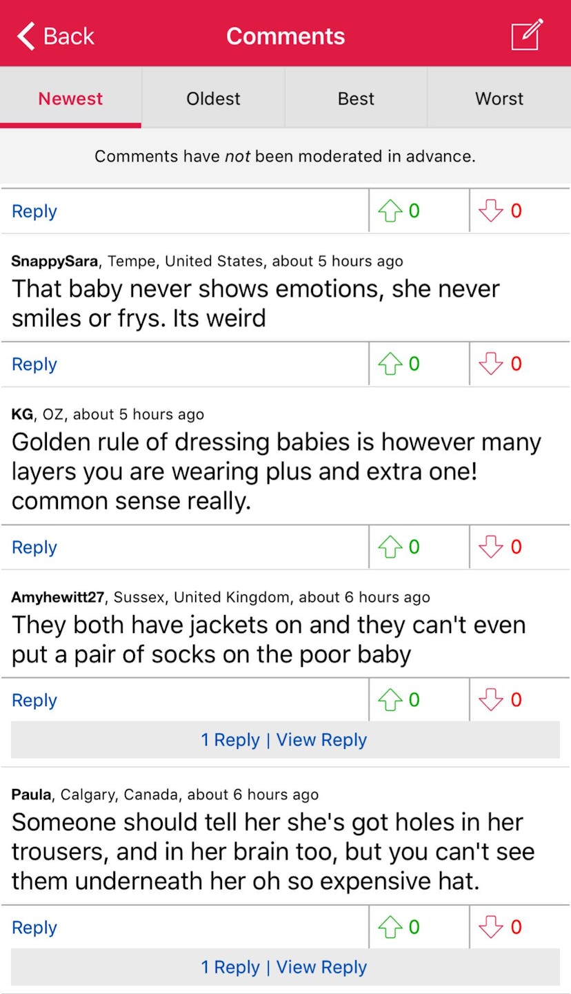 Image showing some negative comments on Chrissy Teigen's post, written on some platform