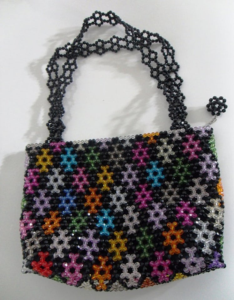 MamaJamaCrafts Beaded Rainbow Handbag