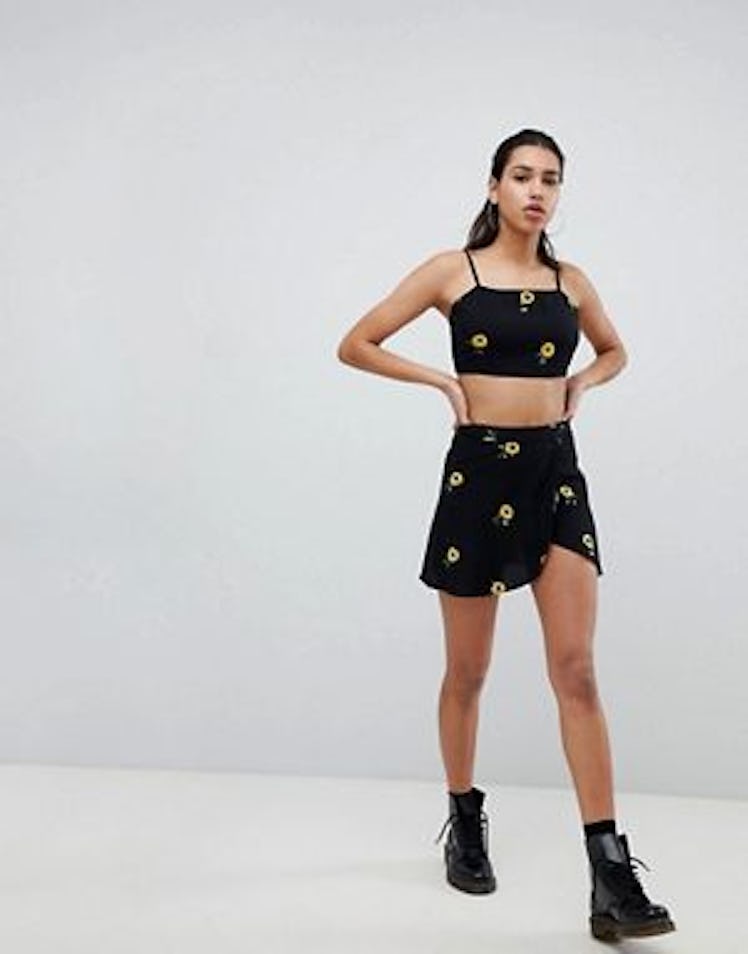 Motel Cami Crop Top & Skirt In Sunflower Two-Piece